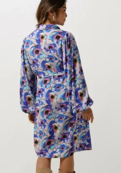 blauwe jansen amsterdam mini jurk pf508 printed long sleeve blouse dress