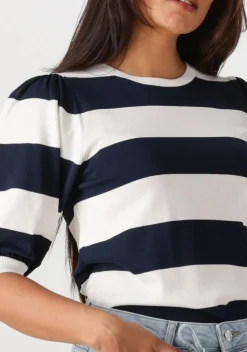 blauwe jansen amsterdam top kimmie top k 136 big stripe short puffed sleeve