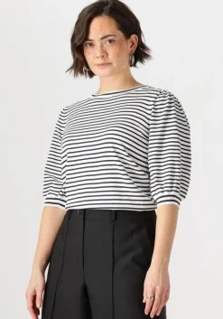 blauwe jansen amsterdam top kim top k 136 stripe short puffed sleeve