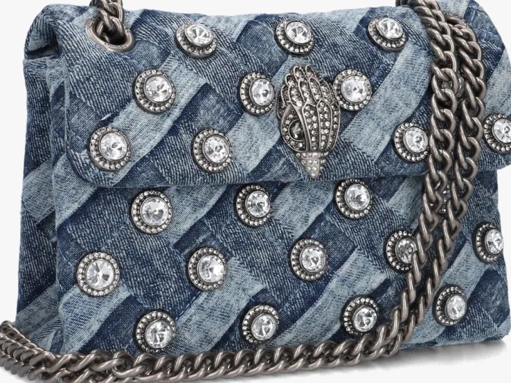 blauwe kurt geiger london schoudertas crystals mini kensington