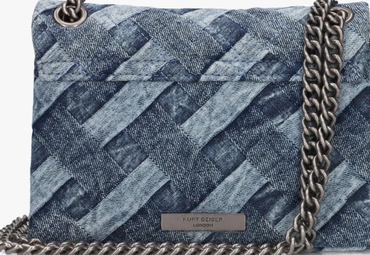 blauwe kurt geiger london schoudertas crystals mini kensington