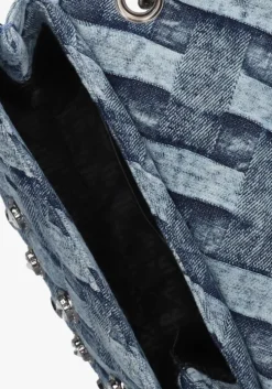 blauwe kurt geiger london schoudertas crystals mini kensington