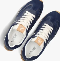 blauwe lauren ralph lauren lage sneakers dani low top lace