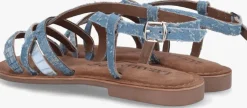 blauwe lazamani platte sandalen 75.888