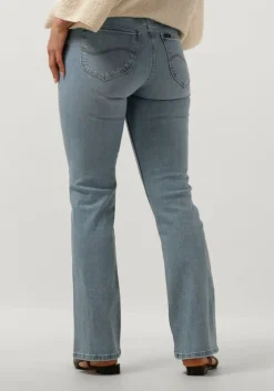 blauwe lee flared jeans breese boot flashes of light