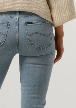 blauwe lee flared jeans breese boot flashes of light