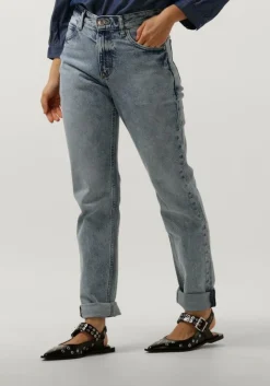 blauwe lee mom jeans rider jeans washed in light