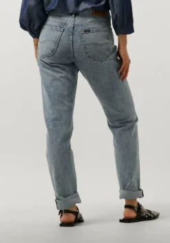 blauwe lee mom jeans rider jeans washed in light