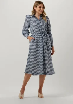 blauwe levete room midi jurk anemoone 1