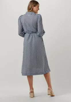 blauwe levete room midi jurk anemoone 1