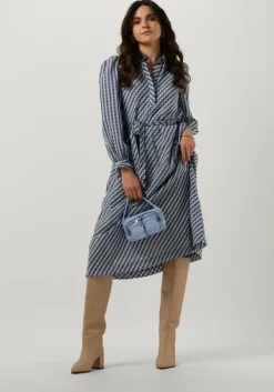 blauwe levete room midi jurk anemoone 1