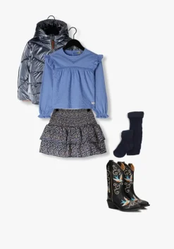 blauwe like flo gewatteerde jas ashley flo girls hooded jacket