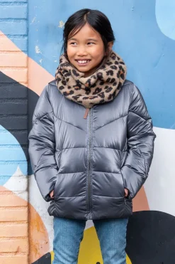 blauwe like flo gewatteerde jas ashley flo girls hooded jacket