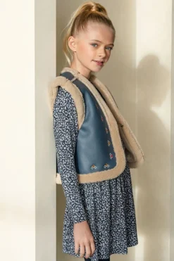 blauwe like flo gilet dewi teddy gilet