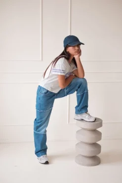 blauwe like flo wide jeans femm flo denim wide leg