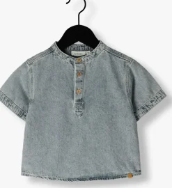 blauwe lil' atelier casual overhemd nmmfundo ss loose dnm shirt 4331-fd lil
