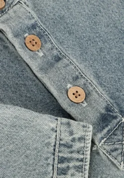 blauwe lil' atelier casual overhemd nmmfundo ss loose dnm shirt 4331-fd lil