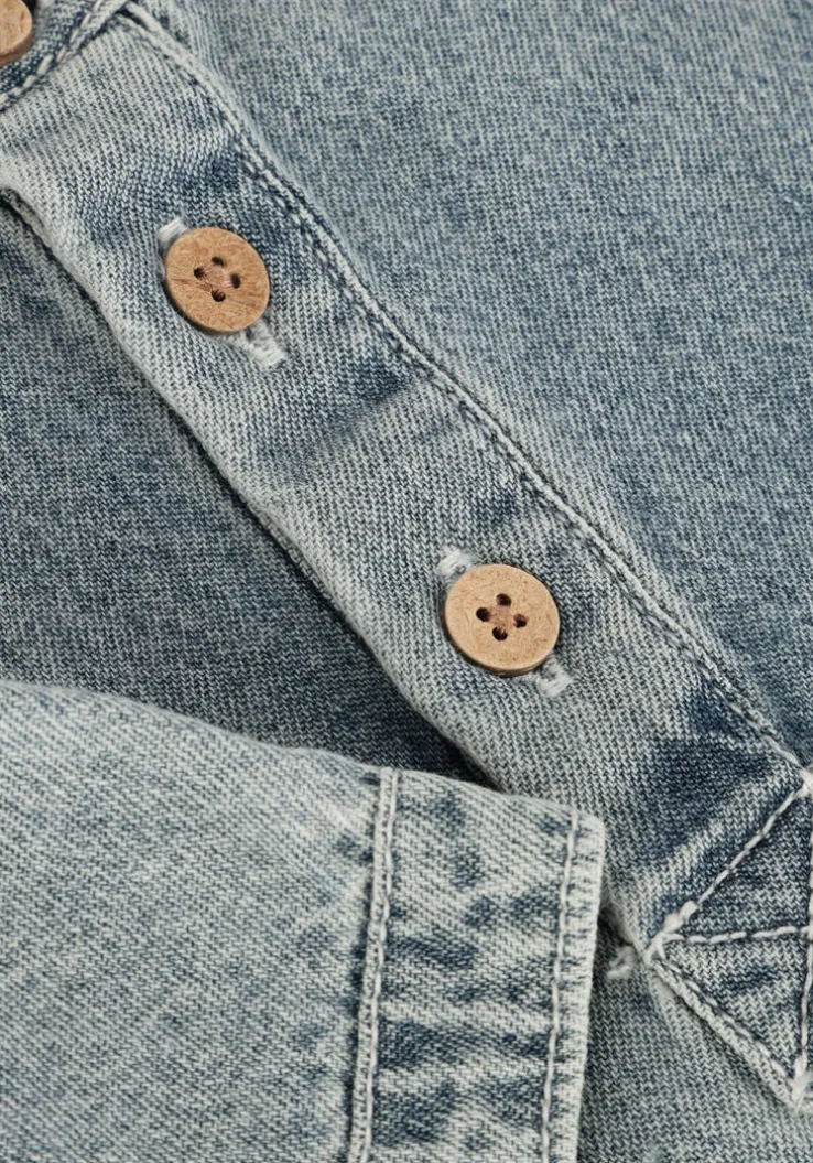 blauwe lil' atelier casual overhemd nmmfundo ss loose dnm shirt 4331-fd lil