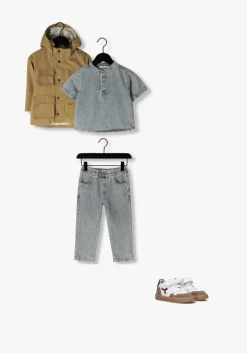 blauwe lil' atelier casual overhemd nmmfundo ss loose dnm shirt 4331-fd lil