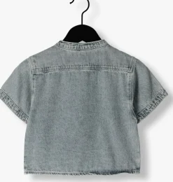 blauwe lil' atelier casual overhemd nmmfundo ss loose dnm shirt 4331-fd lil