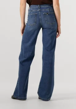 blauwe liu jo wide jeans buttom up good flair