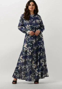blauwe lollys laundry maxi jurk neell maxi dress ls