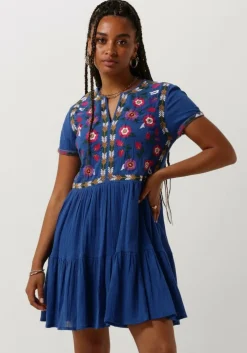 blauwe louizon mini jurk ontop