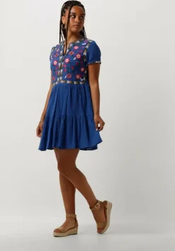 blauwe louizon mini jurk ontop