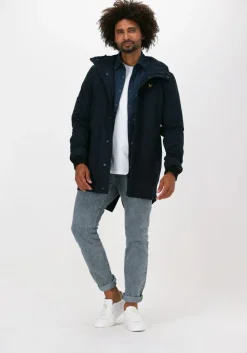blauwe lyle & scott parka's hooded parka