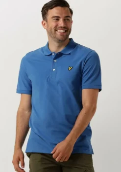 blauwe lyle & scott polo plain polo shirt