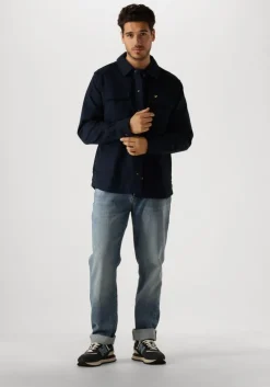 blauwe lyle & scott trui cotton merino crew neck jumper