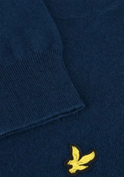 blauwe lyle & scott trui cotton merino crew neck jumper