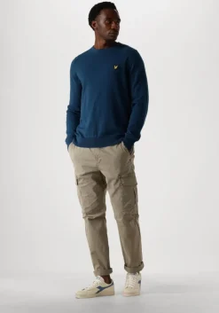 blauwe lyle & scott trui cotton merino crew neck jumper
