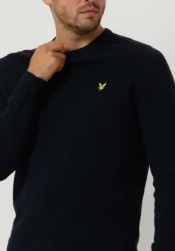 blauwe lyle & scott trui crew neck cotton merino jumper