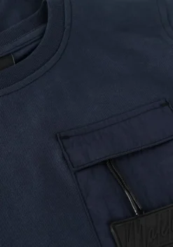 blauwe malelions t-shirt pocket t-shirt