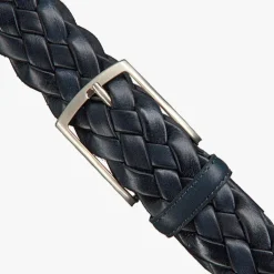 blauwe mazzeltov riem treccia pelle