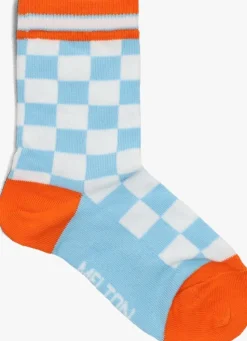 blauwe melton sokken race socks