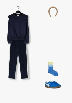 blauwe melton sokken wide stripes socks