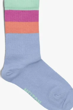 blauwe melton sokken wide stripes socks