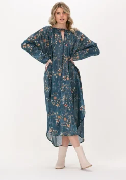 blauwe mes demoiselles midi jurk yuna dress