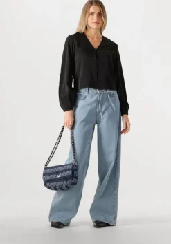 blauwe modström wide jeans isoldemd solid pants