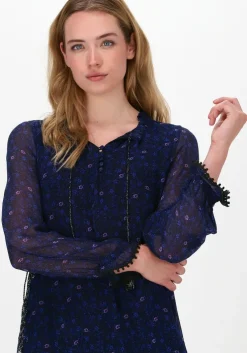 blauwe moliin maxi jurk dina