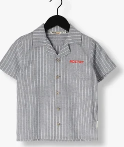 blauwe moodstreet casual overhemd boys short sleeve shirt