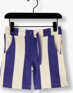 blauwe moodstreet korte broek sweatshort billie striped