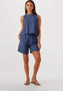 blauwe msch copenhagen korte broek mschdisa hw shorts