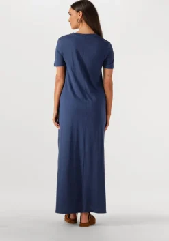 blauwe msch copenhagen maxi jurk mscholga organic ss dress