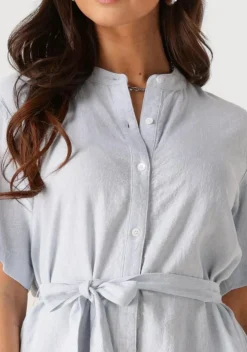 blauwe msch copenhagen mini jurk mschpennie ginia 2 4 shirt dress