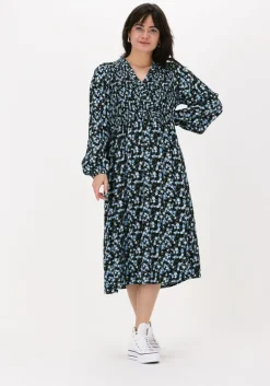 blauwe msch copenhagen midi jurk kalika jalina dress aop