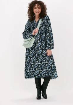 blauwe msch copenhagen midi jurk kalika jalina dress aop