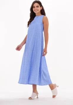 blauwe na-kd midi jurk organic open back midi dress